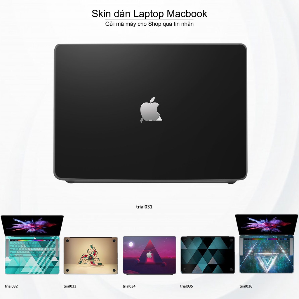 Skin dán Macbook mẫu Đa giác (đã cắt sẵn, inbox mã máy cho shop)