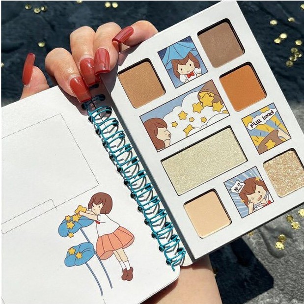 Bảng phấn mắt nhật ký 6 màu MAFFICK notebook Girl Diary Six Color Eyeshadow Plate xinh xắn hot trend hot tiktok MAFI40