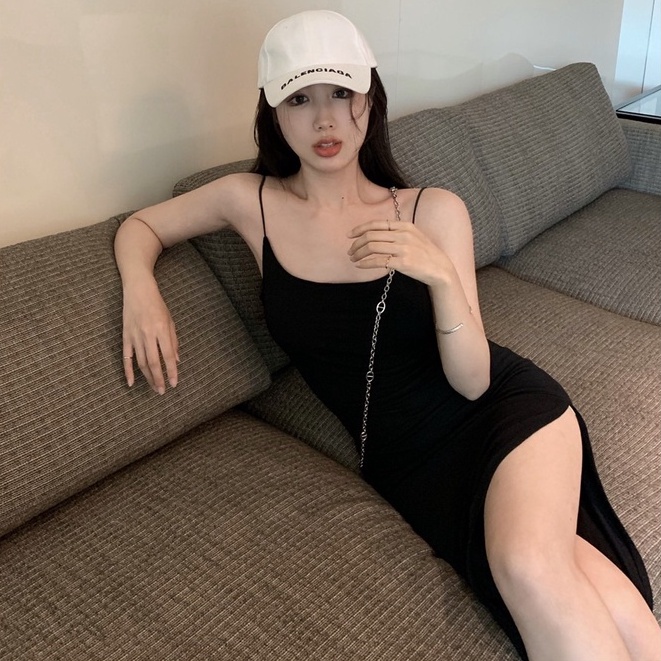 Đầm hai dây ZHELIHANGFEI dáng dài vừa xẻ tà phong cách gợi cảm thời trang mùa hè hàng mới dành cho bạn nữ