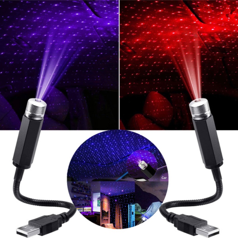 Đèn LED Chiếu Trần Xe Hơi Tạo Hiệu Ứng Bầu Trời Sao Màu Galaxy Có Thể Điều Chỉnh Độ Sáng