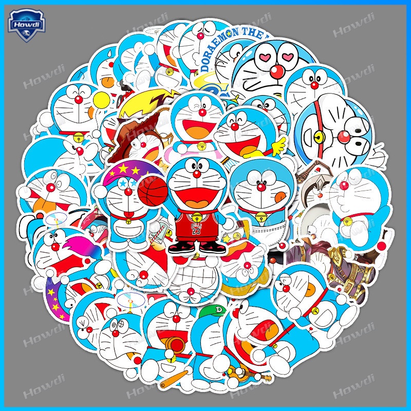 Miếng Dán Hoạt Hình Doraemon Chống Thấm Nước Trang Trí Mũ Bảo Hiểm Xe Mô Tô