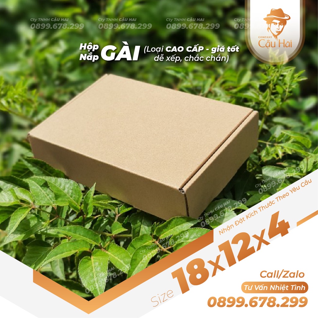 Set 20 Hộp carton nắp GÀI 18x12x4