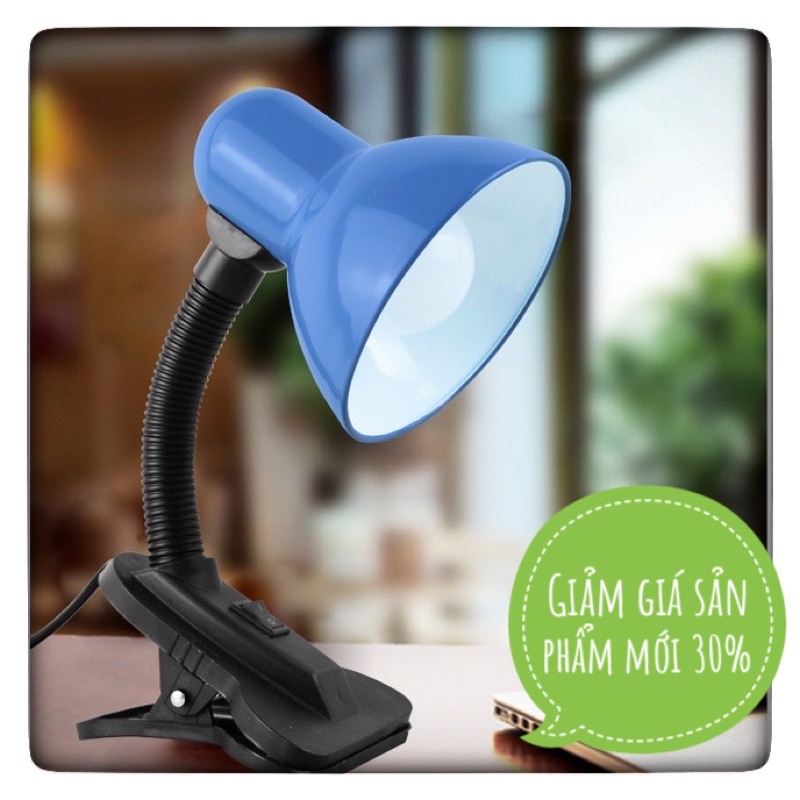 Đèn học kẹp mini bóng đui xoáy công tắc bật