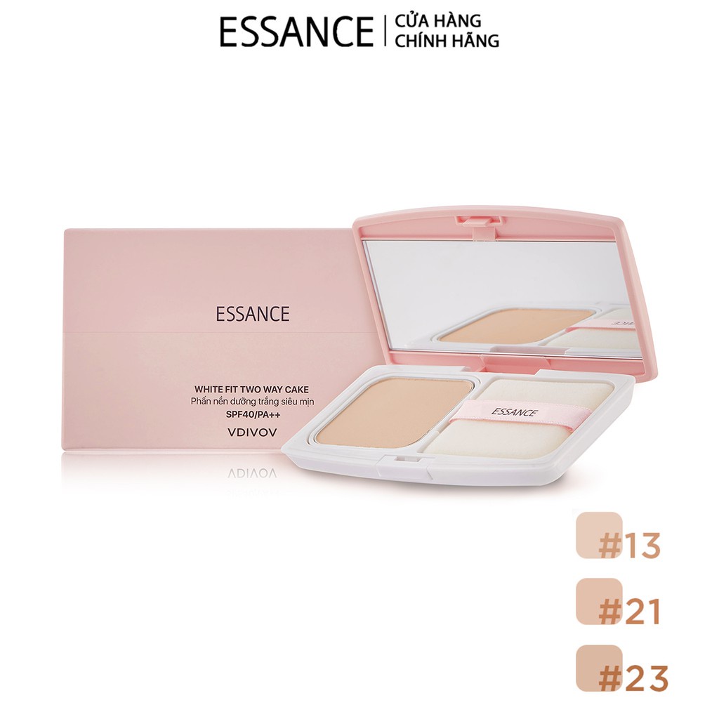 [Mã COSLG5 giảm 10%]Phấn nền dưỡng trắng siêu mịn Essance White Fit Two Way Cake SPF40/PA++ 7g