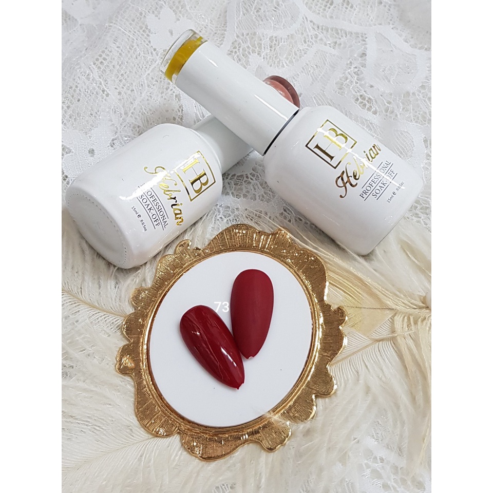 Sơn gel Hebrian 15ml - HP bảng màu 10 tông đỏ nâu