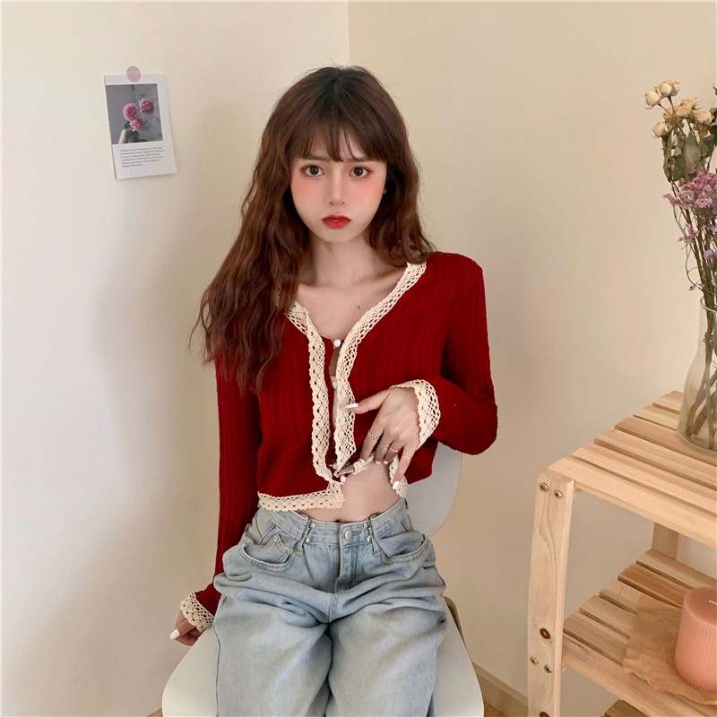 Áo Nữ Tay Dài Cổ Chữ V Thời Trang Quyến Rũ | BigBuy360 - bigbuy360.vn