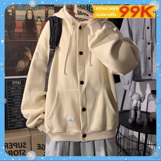 Áo hoodie nỉ nam nữ phong cách ovesize siêu đẹp vải dày from rộng NÚT Ulzzang Unisex