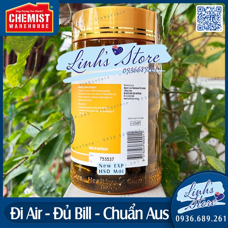 Keo ong tăng đề kháng Healthy Care Propolis 2000 💙 Chemist Warehouse - Úc