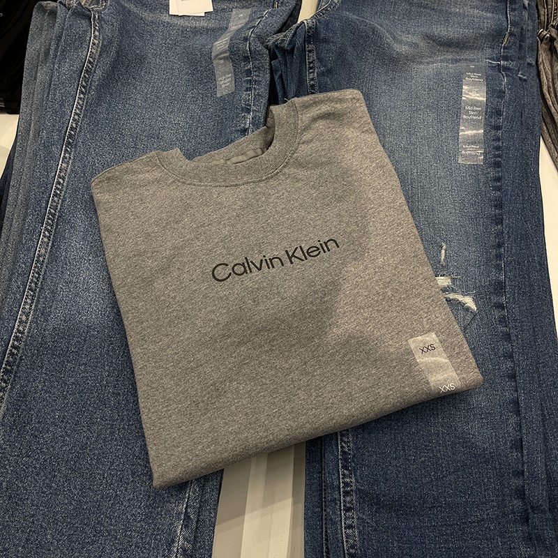 Áo Thun Cotton Cổ Tròn In Chữ Calvin Klein/CK New York Cho Nữ