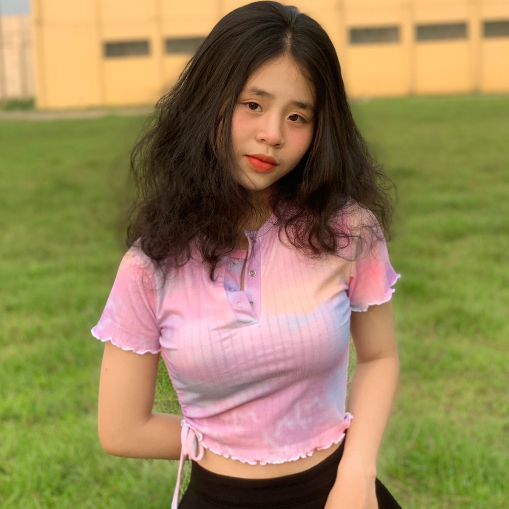 [Mã FAMAYWA giảm 10K đơn 50K] 🌈🌈Áo Croptop loang nút bấm dây rút hông cực chất🌈🌈 - 📸Kèm hình thật📸 | BigBuy360 - bigbuy360.vn