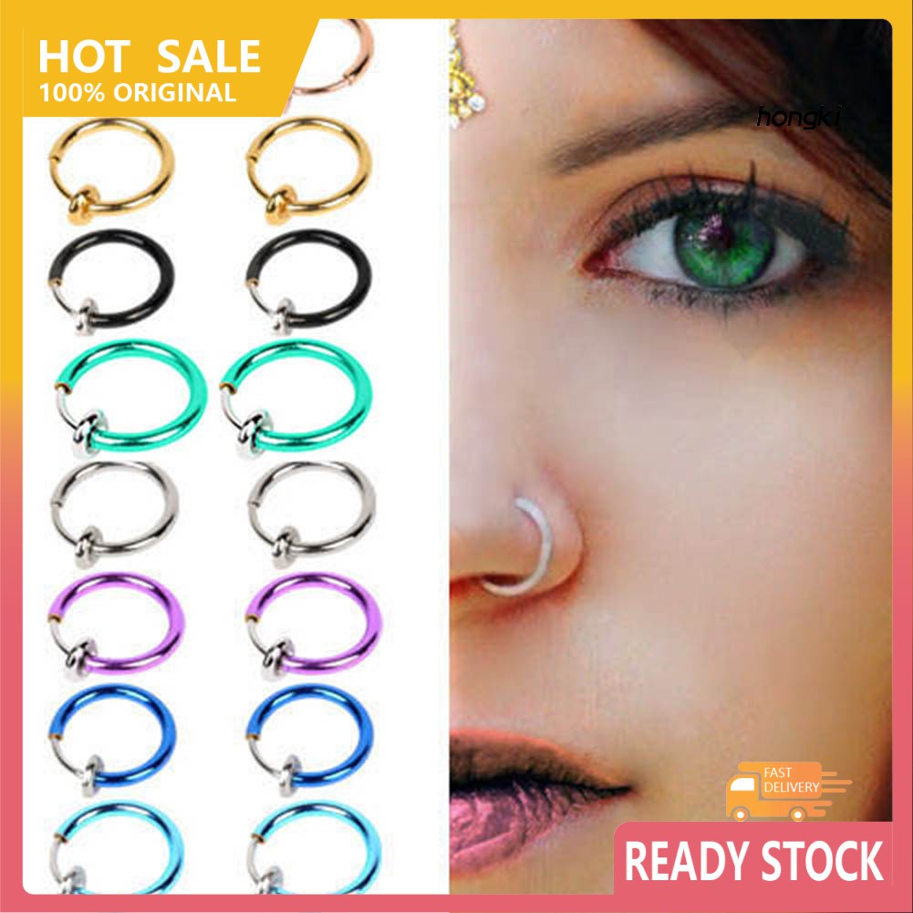 (Hàng Mới Về) Set 2 Khuyên Mũi Dạng Kẹp Thời Trang Cho Nam Và Nữ