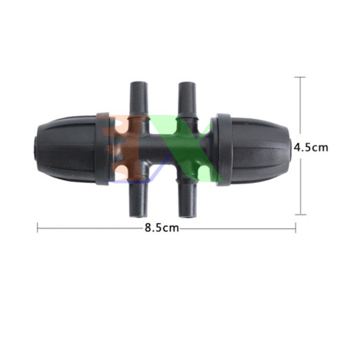 sét 5 cái Chia 6 cho ống Φ811 912 mm ra 6 THAP812.4.6 Có đai siết, Thập PE, LDPE, HDPE, PVC 8/11 9/12 ra 4 đầu trơn 6