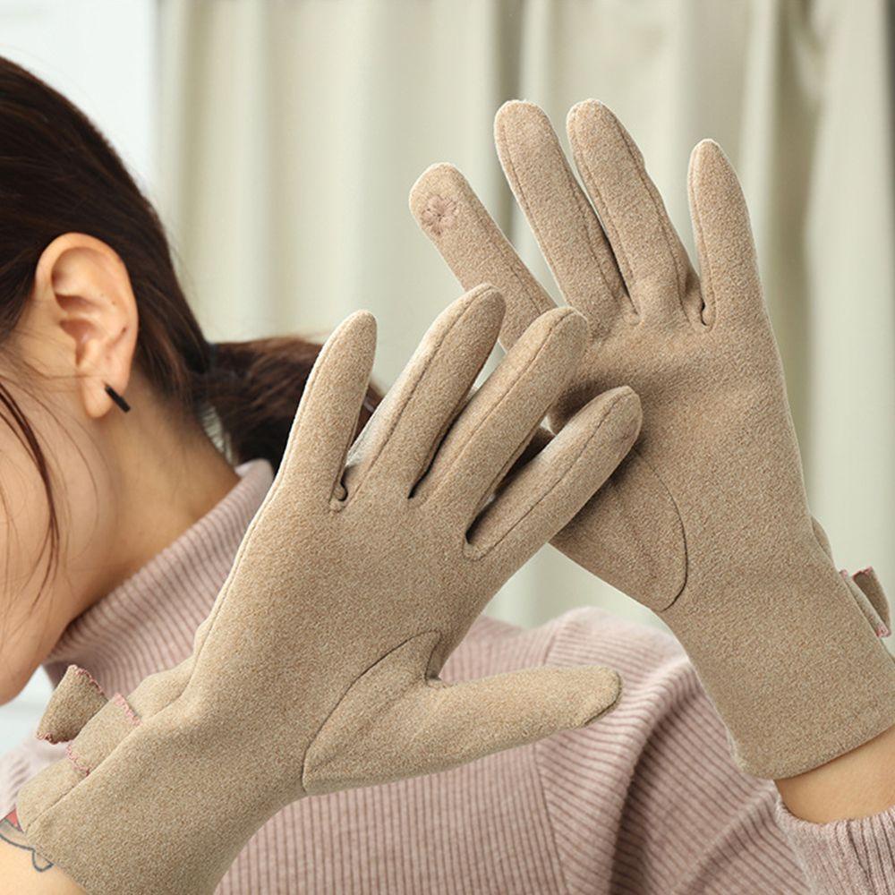 IVORY Găng Tay Hở Ngón Màu Sắc Trơn Phong Cách Hàn Quốc Dành Cho Nữ