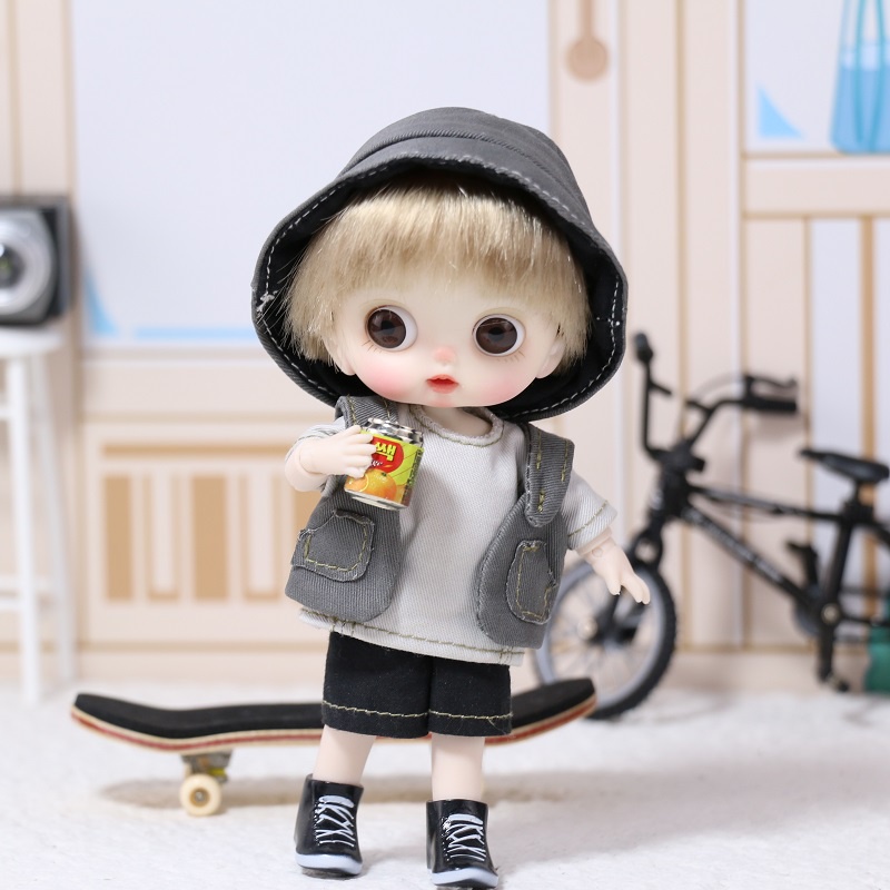 Búp Bê Bé Trai Kiểu Nhật Dễ Thương 14cm Tỉ Lệ 1/12 OB11