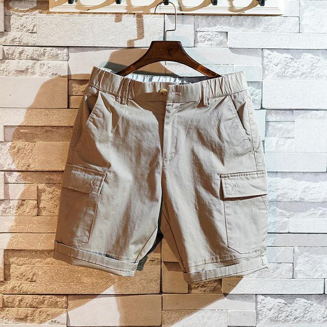 Quần Short Kaki ANFA Nam Túi Hộp Lưng Thun Cao Cấp Xuất Khẩu Size Lớn Từ 55kg - 110kg SK02