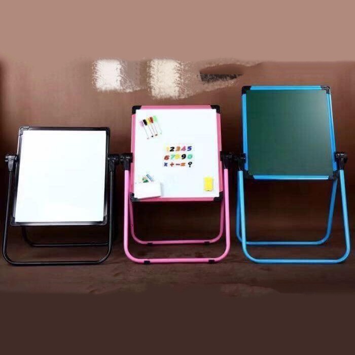 Bảng Vẽ Cho Bé, Bảng Viết Cho Bé, Bảng Vẽ Thông Minh 2 mặt Xoay 360 độ, Có Thể Điều Chỉnh Độ Cao, Kèm Phụ Kiện Phấn Bút