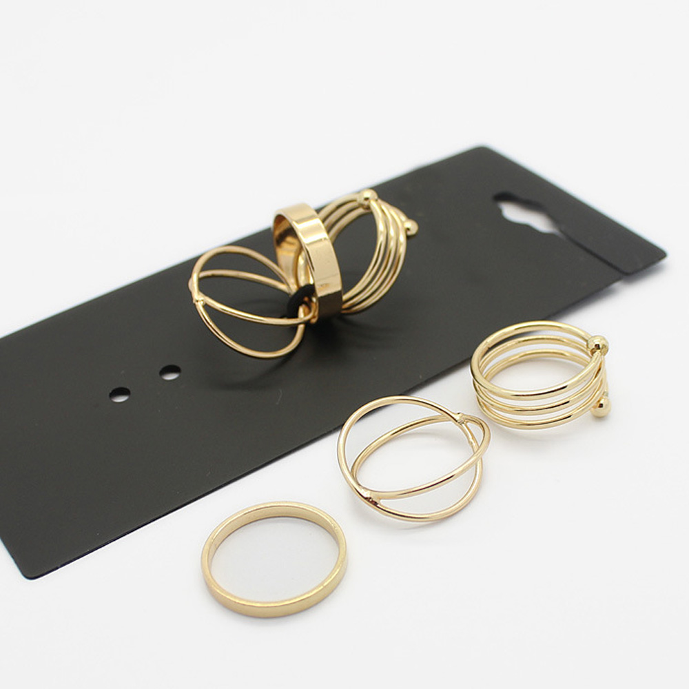 Set 6 nhẫn đeo khớp ngón tay bằng kim loại nhiều màu thời trang cho nữ