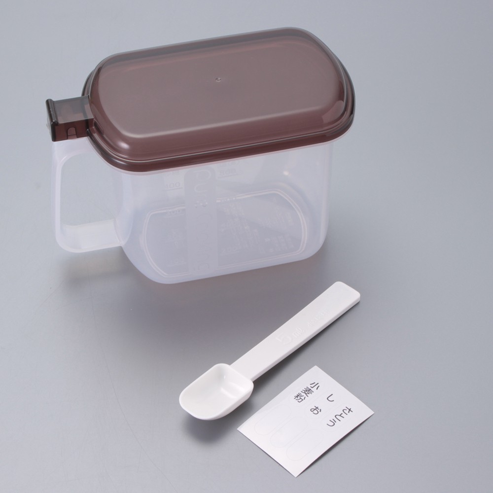 Lọ đựng gia vị, thực phậm 720ml kèm thìa Inomata Nhật Bản nhựa PP an toàn, chịu được nhiệt độ từ -20 độC đến 140 độ GIAO