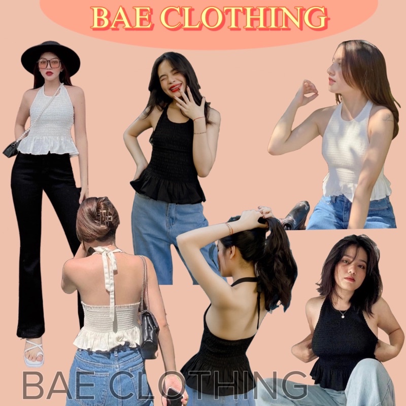 Áo Kiểu SMOKED LINEN TOP thiết kế dây cột form co giãn chất vải linen đẹp style ullzang