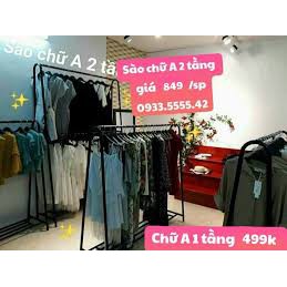 Sào chữ A Đen 2 tầng VÀNG- ĐEN [ FREE SHIP-RẺ]  dùng treo quần áo -sơn tỉnh điện dễ tháo ráp và vận chuyển