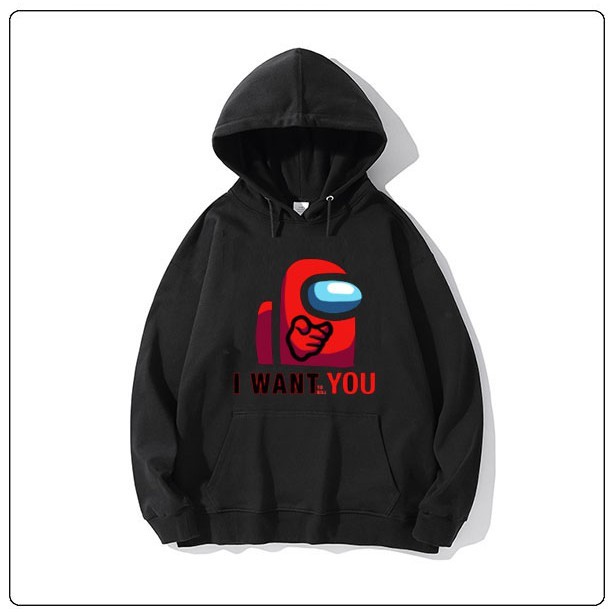 Áo Hoodie Nỉ game Among US màu đen và trắng độc đáo!!