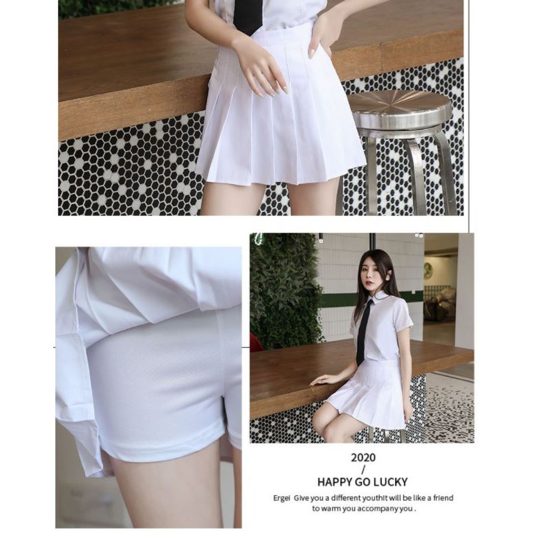 Chân váy xếp ly cạp cao dáng xòe có quần trong cực xinh