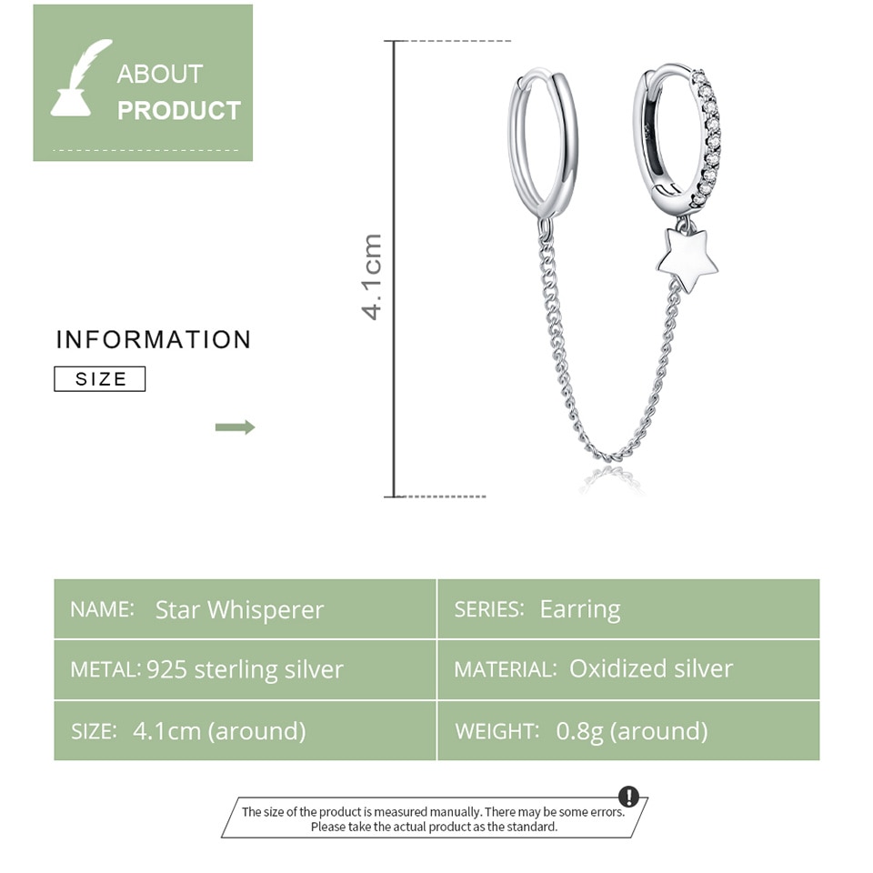 1 Bông Tai Bamoer 925 Hình Ngôi Sao bạc Đính Ngọc Trai Thanh Lịch Thời Trang 2020 New SCE914