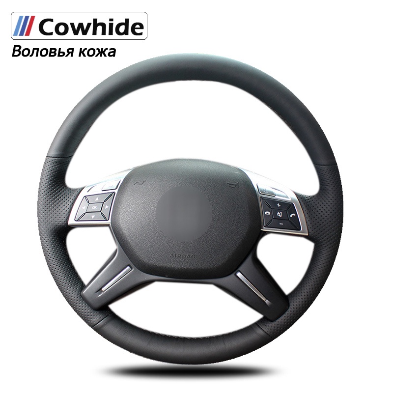 Hàng Mới Về Da Đen Bọc Vô Lăng Ô Tô Cho Xe Mercedes Benz C180 C200 C260 E200 E260 ML320 ML360 ML400