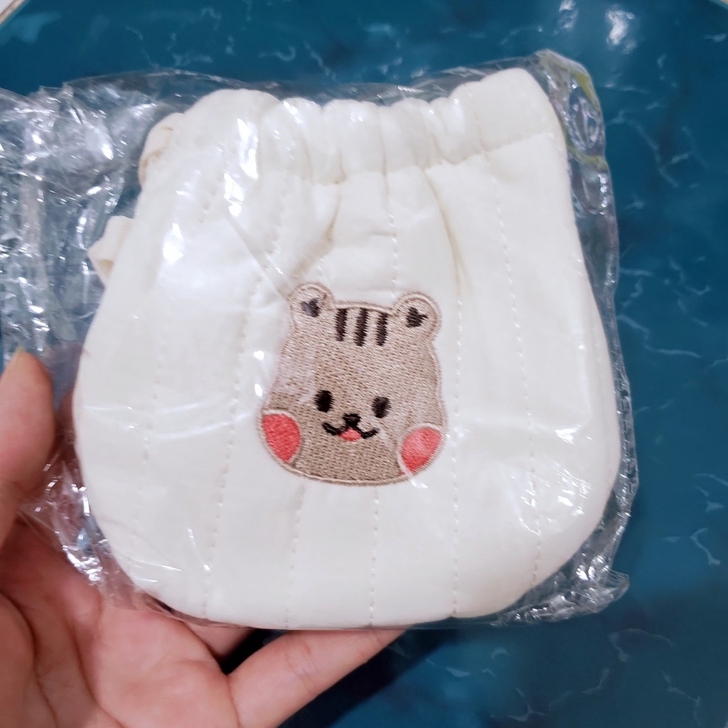 Túi đeo đựng tỏi đồ tránh vía lì xì thêu hình mèo hổ phong cách Hàn Quốc cho bé hàng đẹp có dây