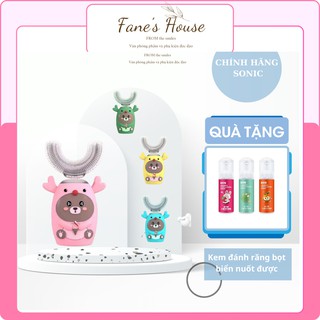 Bàn chải đánh răng cho bé chữ U,  bàn chải điện trẻ em chính hãng SONIC 2-13 tuổi Fa56
