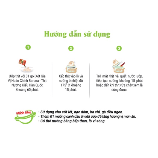Xốt Gia Vị Hoàn Chỉnh BARONA - Thịt Nướng Kiểu Hàn Quốc 80g