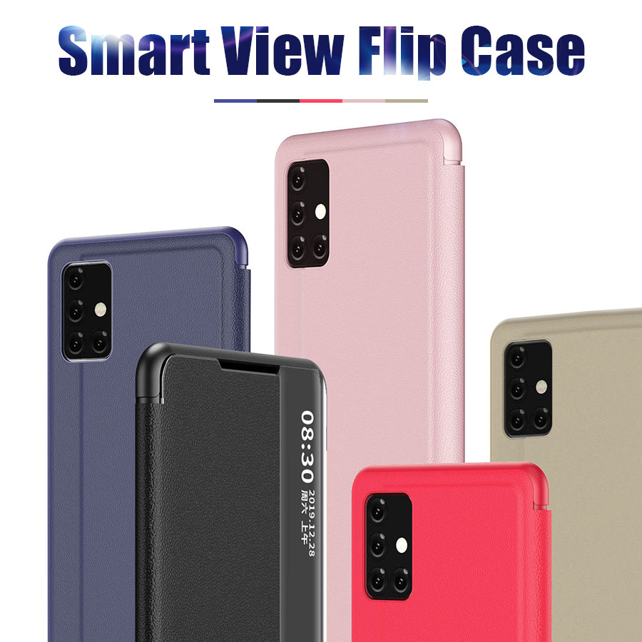 Bao da điện thoại nắp lật có cửa sổ màn hình cho Samsung Galaxy S20 Ultra S10 Plus S10e S9 S8 Plus S7 Edge S10 Lite