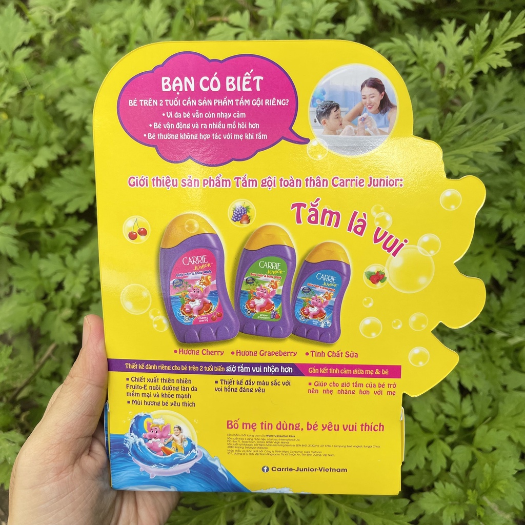 Sữa tắm gội toàn thân Carrie Junior hương Cherry 30g