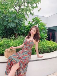 ĐẦM MAXI THỔ CẨM ĐAN LƯNG