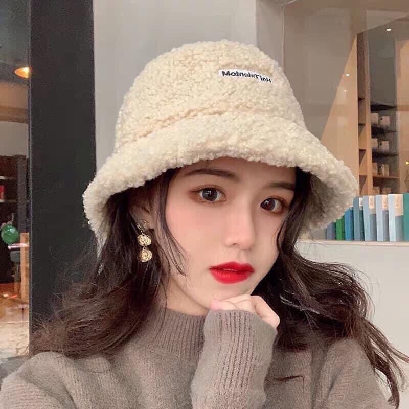 Mũ bucket lông cừu phong cách Hàn Quốc mềm mại hot hit