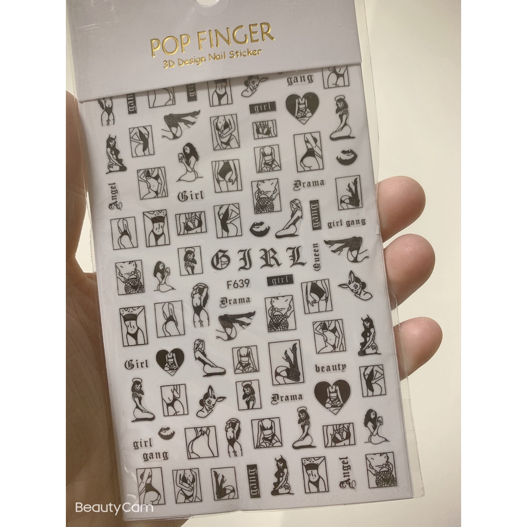 Sticker trang trí nail hình độc đáoF639. F618