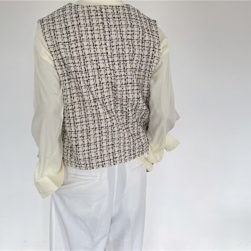 Áo Không Tay Họa Tiết Sọc Caro Thiết Kế Đơn Giản Thời Trang Xuân Thu Phong Cách Hàn Quốc Cho Nam