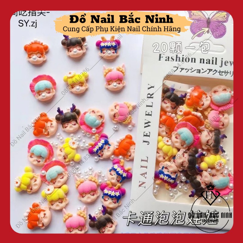 Set Charm Gấu Thạch, Charm Hoạt Hình Trang Trí Nail Mix Màu Dễ Thương