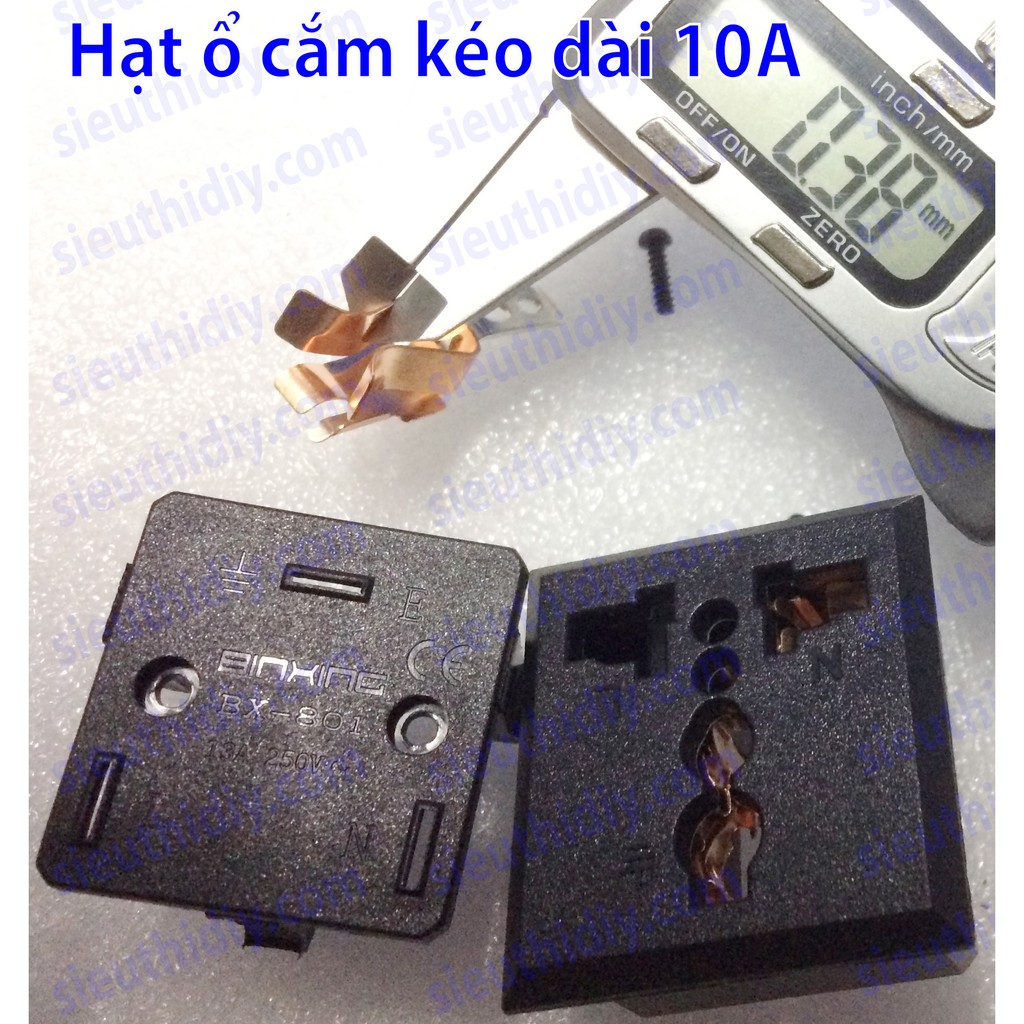 Hạt ổ cắm kéo dài chân đồng dầy, chất lượng cao 10A -13A -16A