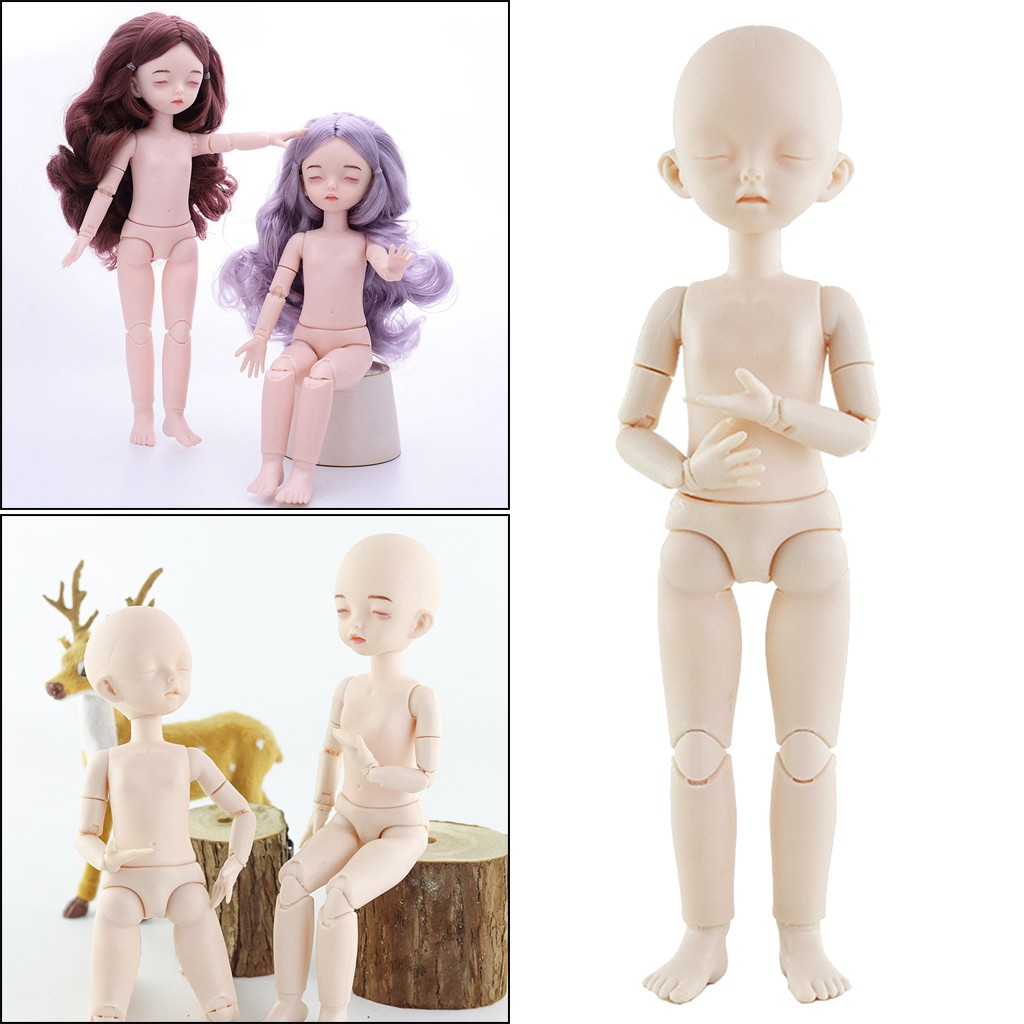 New Cute 1/6 Jointed Doll Body with Head Parts for BJD Doll Accessories