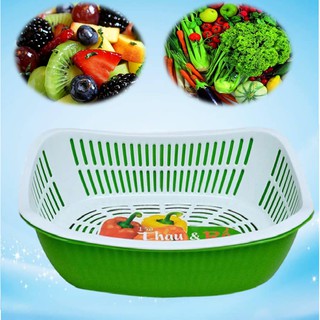 Bộ Thau + Rổ Nhựa Tân Lập Thành kích thước: 32.5 x 22.5 x 9(cm)
