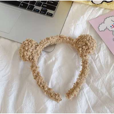 Băng đô cài tóc lông cừu trang điểm rửa mặt cho bé gái