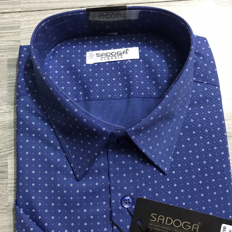 Áo sơ mi ngắn tay nam trung niên hàng công ty SADOGA+ẢNH THẬt