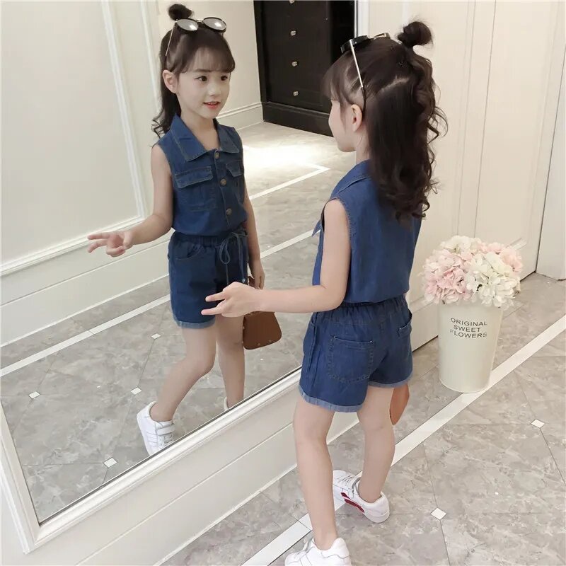 Set 2 Quần Short Denim Thời Trang Hàn Quốc Cho Bé Gái 1-2 - 3-4 - 5-6 - 7-8 - 9-10 - 11-12 Tuổi