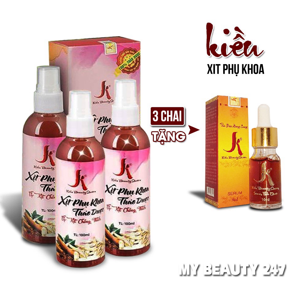 [Vĩnh Biệt Mùi Hôi] Xịt Phụ Khoa Kiều Beauty Queen (100ml)-Chiết Xuất thảo Dược Thiên Nhiên. Xịt Se Khít Làm Hồng Cô Bé.