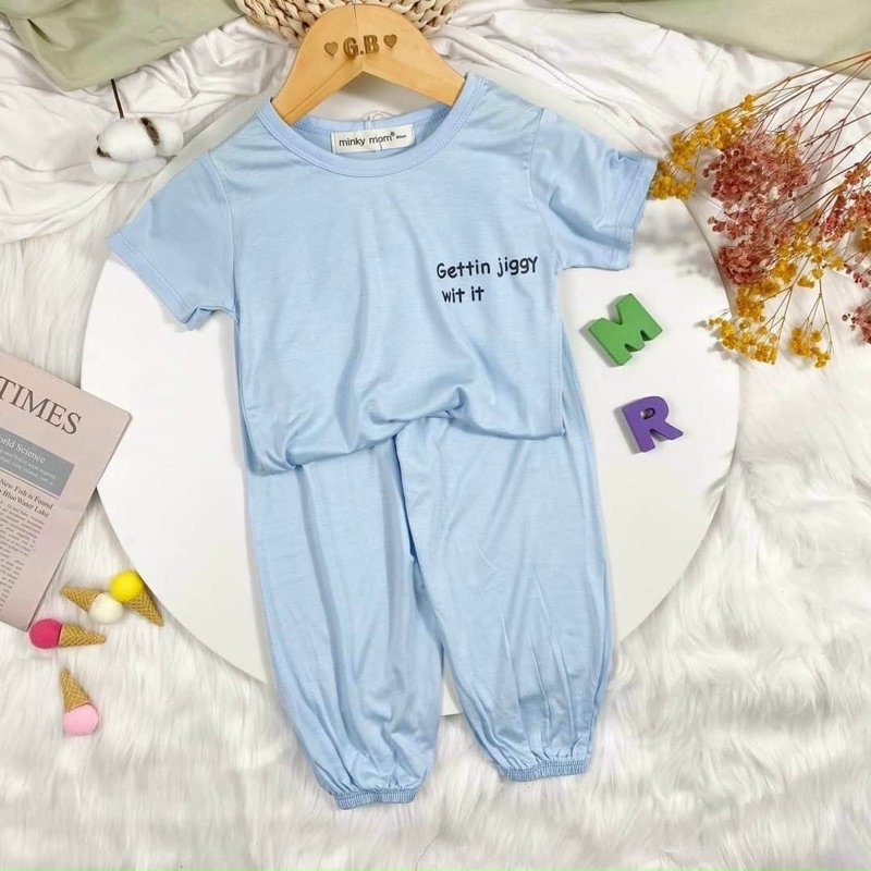 Bộ alibaba cho bé ❤️ free ship ❤️ bộ minky mom tay ngắn quần dài cho bé trai bé gái - bộ ngủ cho bé