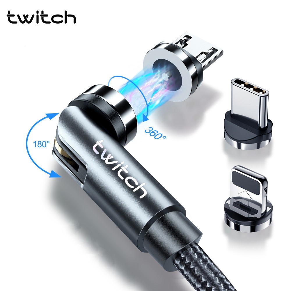 Dây cáp sạc Twitch từ tính có thể xoay 540 độ tùy chọn dành cho Xiaomi Samsung