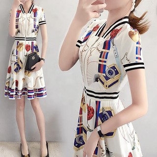 Đầm xòe in họa tiết