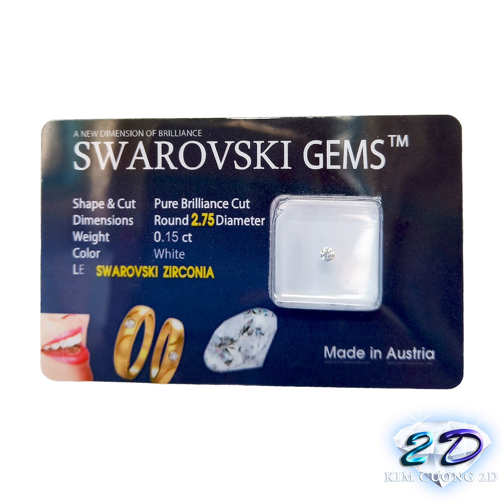 Kim Cương Đính Răng SWAROVSKI  Trắng Tròn Đủ Size 2LY | 2.2LY | 2.5LY | 2.7LY | 3LY