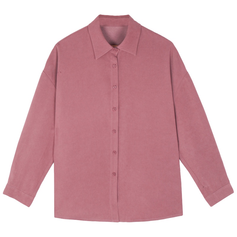 SUXI Áo Sơ Mi Dáng Rộng Màu Sắc Đơn Giản Phong Cách Hàn Quốc Thời Trang Mùa Thu Cho Nữ